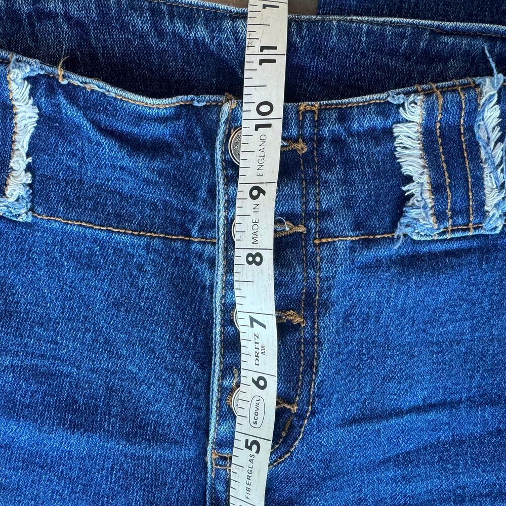 Vintage Y2k Watch La Dark Wash Raw Hem Wide Leg Flare Denim Jeans Women's 29 - Picture 6 of 6